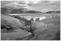 Lethe river, Valley of Ten Thousand smokes. Katmai National Park, Alaska, USA. (black and white)