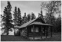 Brooks Camp Visitor Center. Katmai National Park ( black and white)