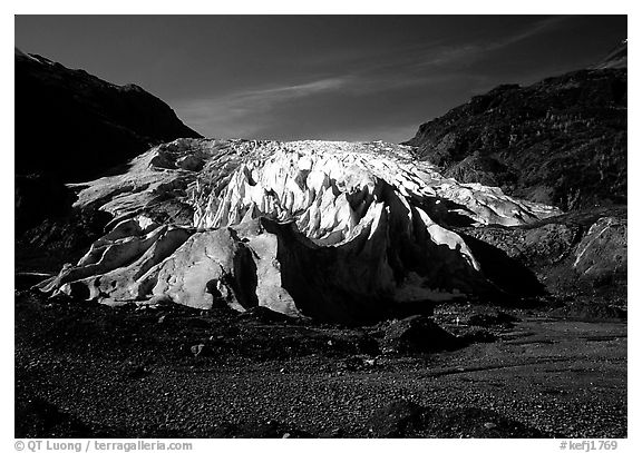 Front of Exit Glacier. Kenai Fjords National Park (black and white)