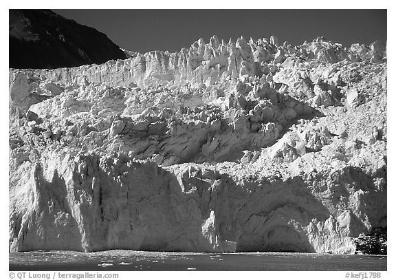 Front of Aialik Glacier. Kenai Fjords National Park (black and white)