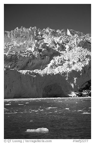Front of Aialik Glacier, Aialik Bay. Kenai Fjords National Park (black and white)