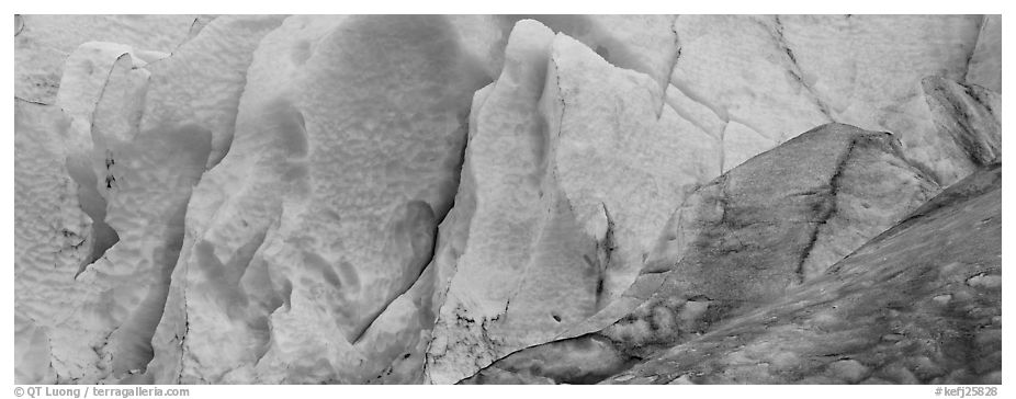 Ice close-up, Exit Glacier. Kenai Fjords  National Park (black and white)