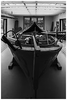 Historic fishing boat on exhibit. Lake Clark National Park ( black and white)