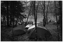 Camping next to Kontrashibuna Lake. Lake Clark National Park ( black and white)