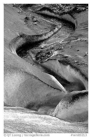 Glacial stream on Root glacier. Wrangell-St Elias National Park (black and white)