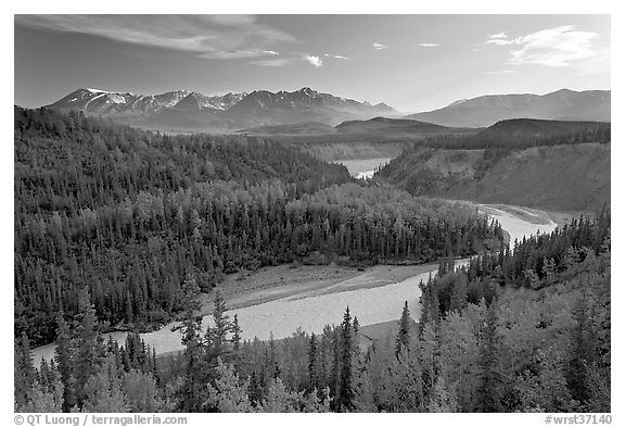 Kuskulana river. Wrangell-St Elias National Park (black and white)