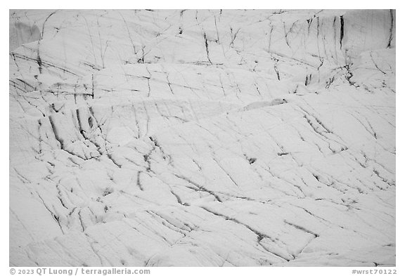 Stress lines, Root Glacier. Wrangell-St Elias National Park (black and white)