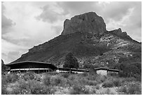 Chisos Mountain Lodge. Big Bend National Park, Texas, USA. (black and white)