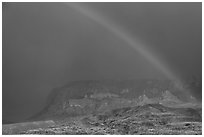 Rainbow over Chisos Mountains. Big Bend National Park, Texas, USA. (black and white)