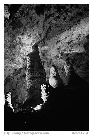 Hall of Giants with six stories tall formations. Carlsbad Caverns National Park, New Mexico, USA.