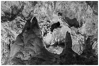 Big limestone pillars. Carlsbad Caverns National Park, New Mexico, USA. (black and white)