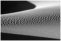 Sand patterns in Mesquite Sand dunes, early morning. Death Valley National Park, California, USA. (black and white)