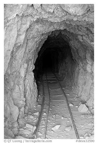 Gallery of Cashier mine, morning. Death Valley National Park (black and white)