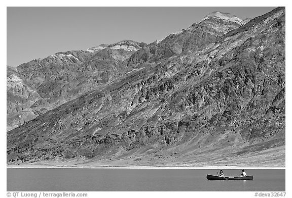 Canoe and Black Mountains. Death Valley National Park (black and white)
