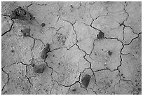 Close-up of volcanic stones and cracked mud, Panamint Valley. Death Valley National Park ( black and white)
