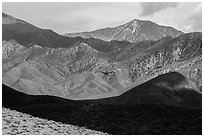 Telescope Peak rising above Emigrant Mountains. Death Valley National Park ( black and white)