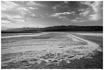 Dried rivers of salt, Cottonball Basin. Death Valley National Park ( black and white)