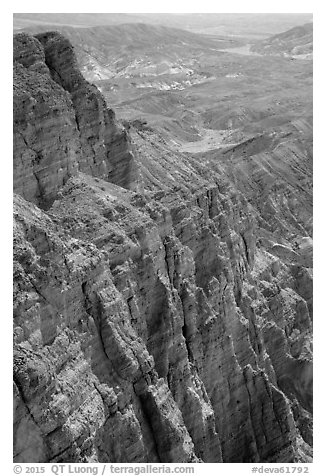 Red Cathedral near Zabriskie Point. Death Valley National Park (black and white)