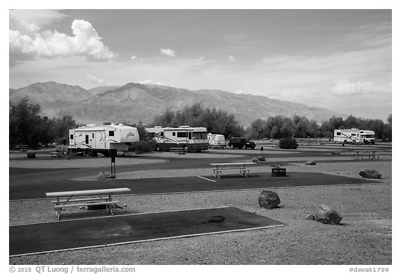Furnace Creek Campground. Death Valley National Park (black and white)