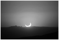 Sunset, May 20 2012 solar eclipse. Guadalupe Mountains National Park ( black and white)
