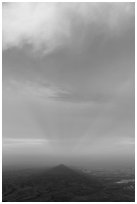 Triangular shadow of Guadalupe Peak and cloud. Guadalupe Mountains National Park, Texas, USA. (black and white)