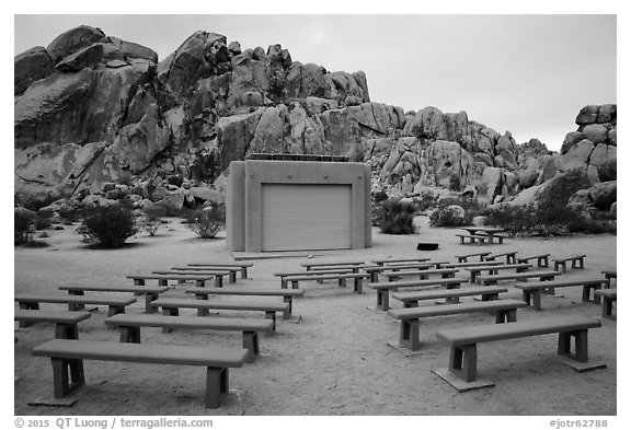 Amphitheater, Indian Cove Campground. Joshua Tree National Park (black and white)