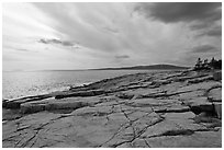 Rock slabs, Schoodic Point. Acadia National Park, Maine, USA. (black and white)