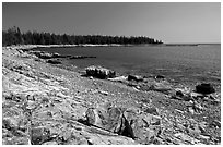 Barred Harbor, Isle Au Haut. Acadia National Park, Maine, USA. (black and white)