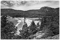 Sand Beach and Behive. Acadia National Park, Maine, USA. (black and white)