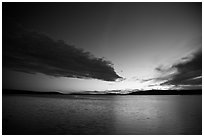 Dark clouds at dusk, Pretty Marsh. Acadia National Park, Maine, USA. (black and white)