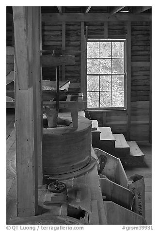 Main room of Mingus Mill, North Carolina. Great Smoky Mountains National Park, USA.