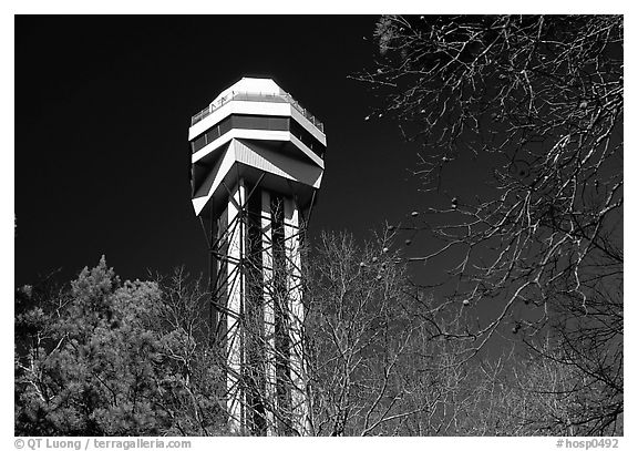 Hot Springs mountain tower. Hot Springs National Park (black and white)
