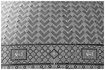 Detail of tiled dome of Quapaw Baths. Hot Springs National Park, Arkansas, USA. (black and white)