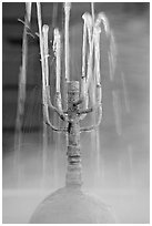 Detail of fountain with thermal steam. Hot Springs National Park, Arkansas, USA. (black and white)