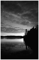 Lake Chippewa at sunset. Isle Royale National Park, Michigan, USA. (black and white)