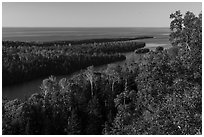 Locke Point from Louise Lookout, afternoon. Isle Royale National Park ( black and white)