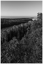 Tip of Isle Royale from Louise Lookout. Isle Royale National Park ( black and white)