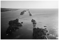 Aerial view of outer islands. Isle Royale National Park ( black and white)