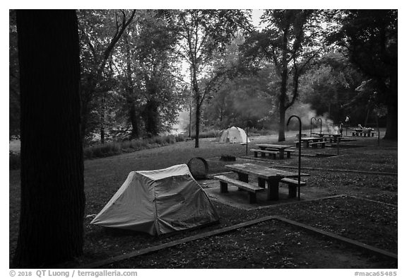 Houchin Ferry Campground. Mammoth Cave National Park (black and white)