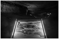 Cave creation Interpretive sign. Mammoth Cave National Park ( black and white)