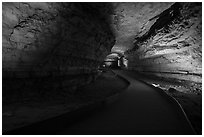 Path in cave. Mammoth Cave National Park ( black and white)