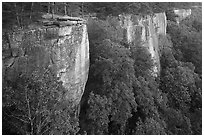 Endless Walls Cliffs from Diamond Point. New River Gorge National Park and Preserve ( black and white)