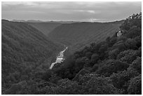 Sunset from Beauty Mountain. New River Gorge National Park and Preserve ( black and white)