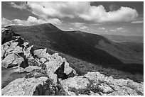 Crescent Rock and Hawksbill Mountain. Shenandoah National Park ( black and white)