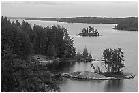 Anderson Bay. Voyageurs National Park, Minnesota, USA. (black and white)