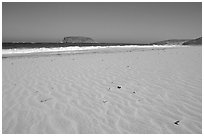 Sand with wind ripples, Cuyler Harbor, mid-day, San Miguel Island. Channel Islands National Park, California, USA. (black and white)