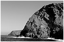 Sea cliffs, Santa Cruz Island. Channel Islands National Park, California, USA. (black and white)