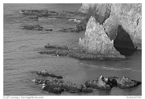 Rocky shoreline of Middle Anacapa Island. Channel Islands National Park, California, USA.