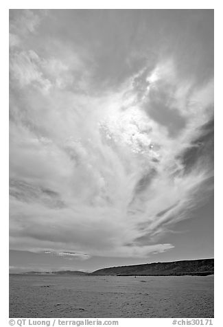 Clouds and Santa Rosa Island. Channel Islands National Park (black and white)