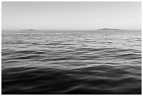 Ocean, Annacapa and Santa Cruz Islands at sunrise. Channel Islands National Park, California, USA. (black and white)